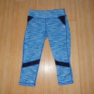 Avia Size M Blue Spacedye Capri Leggings with Mesh Athletic Exercise